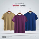 Premium Blank T-shirt -Combo-Tan, Purple, Royal Blue